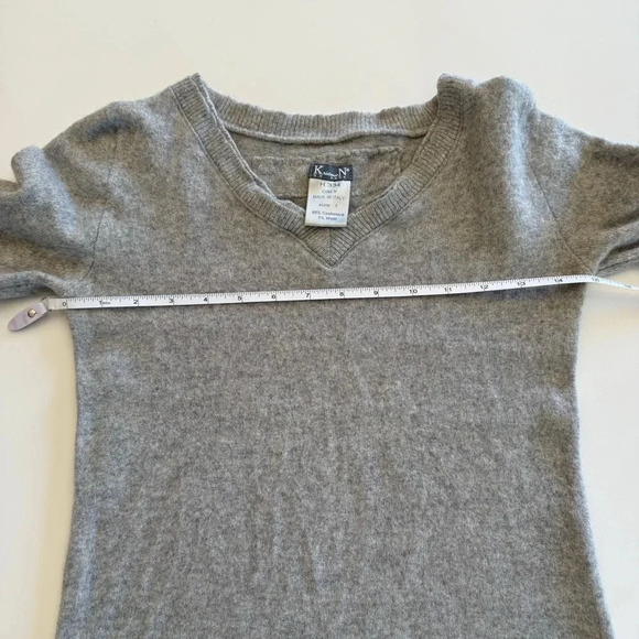Kristensen Du Nord-Vneck-Sweater-Grey-Cashmere/Wool- Fall-Soft-Cozy-Italy-Size 1 - Picture 15 of 15